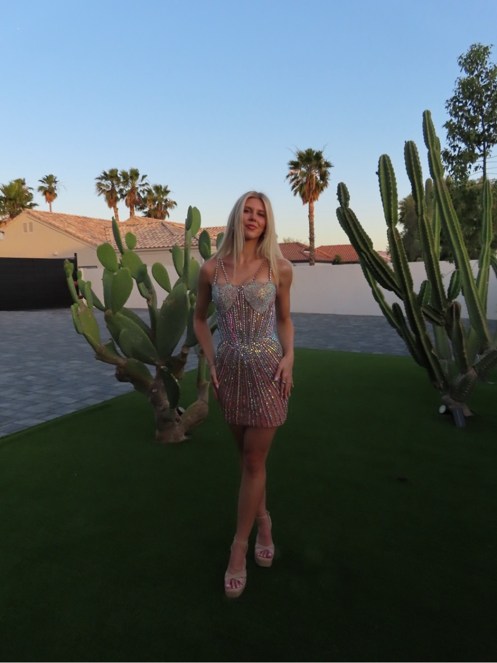 Portia & Scarlett Heart Neckline Embellished Mini Dress - Picture 10 of 11